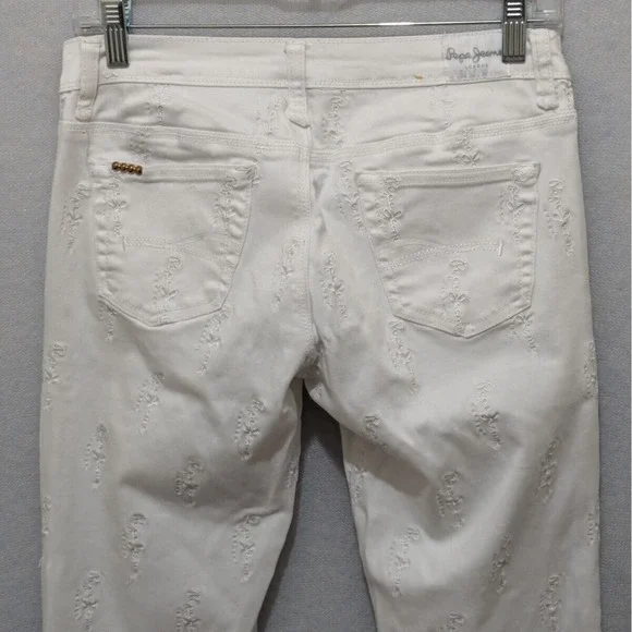 Pepe Jeans Womens Tag 28 Embroidered Pepe Throughout White 28/30 - Picture 11 of 16